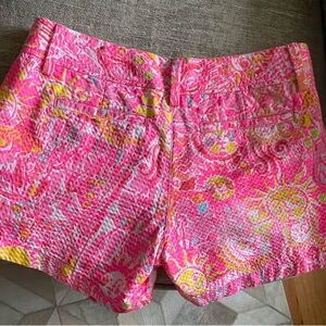 Lilly Pulitzer Callahan Pink and Yellow Patterned Women's Shorts NWOT